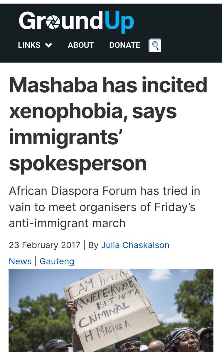 Herman Mashaba didn’t wake up today with adolescents to speak against illegal immigration.

He didn't wait 10 years or when it was "fashionable/ convenient" to challenge illegal foreigners in SA🇿🇦. Instead, he was ridiculed &amp; reduced to being Xenophobic like us because he