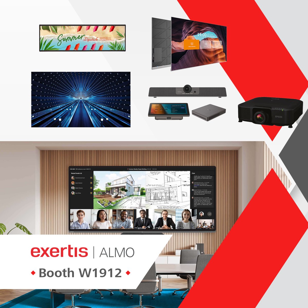 Here's Your #InfoComm24 Sneak Peek. Get your eyes on these brilliant #DigitalDisplays at #ExertisAlmo booth W1912. 🔺 @Absen_Inc 🔺 @AvocorTech  🔺 @EpsonAmerica  🔺 @LGUS  🔺 @SamsungUS 🔺 @SonyProUSA 🔺 @ViewSonic  Learn more ⟫ know.exertisalmo.com/l/26052/2024-0…