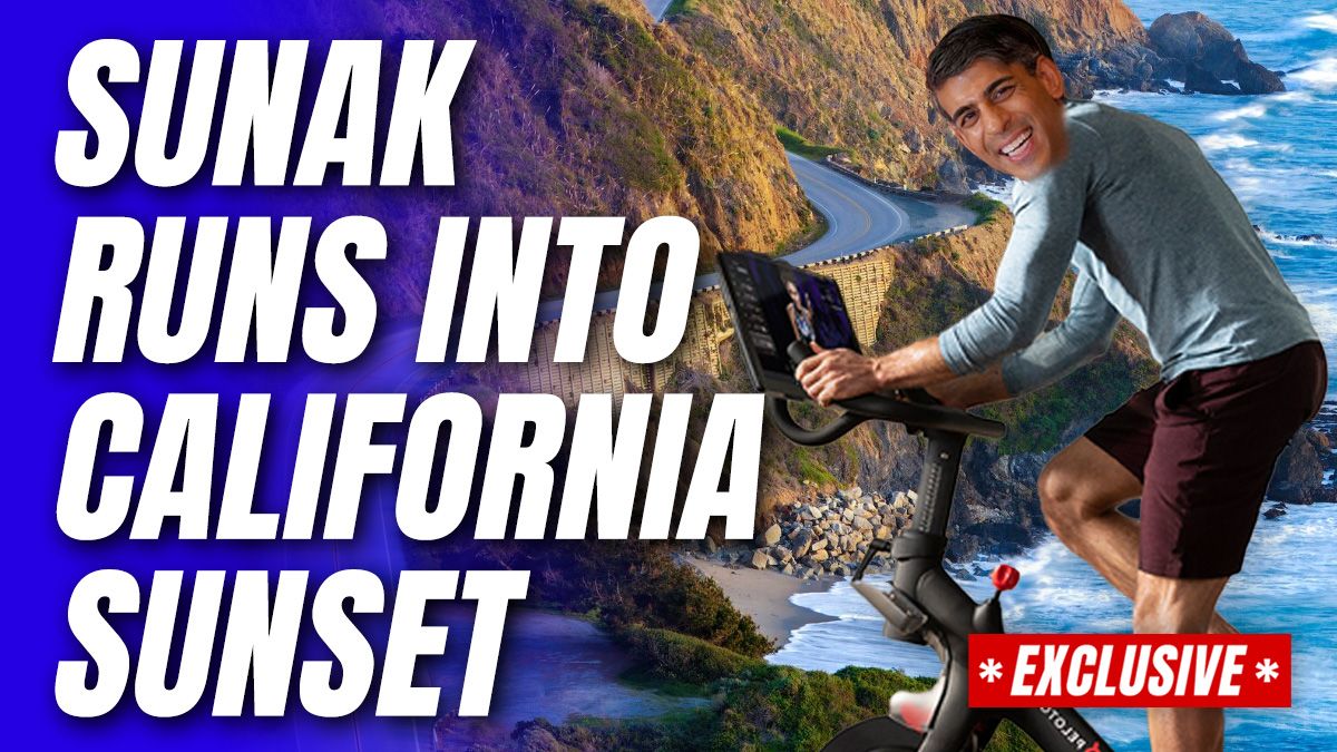 GuidoFawkes's tweet photo. Revealed: Rishi Ran Peloton 5K in California After Calling Election https://t.co/esnwYMIXPP https://t.co/Gq2BNT8KUX