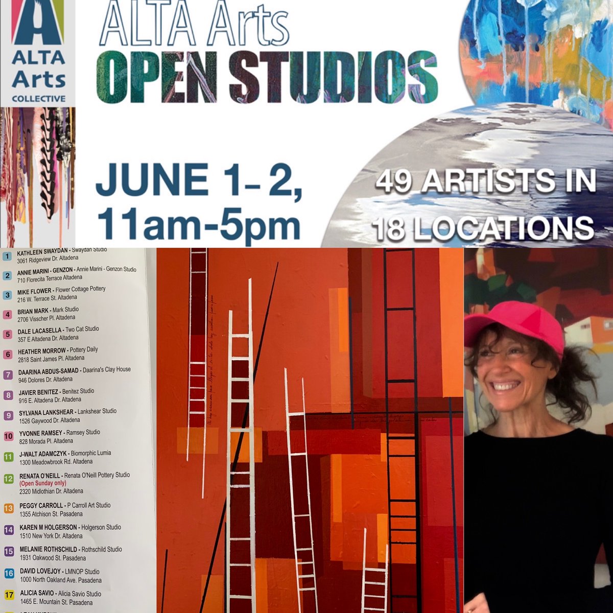 Coming this weekend, Saturday and Sunday, June 1st and 2nd, from 11 AM to 5 PM, ALTA Arts Open Studios I will be opening my studio (see #17 on the tour) and hosting guest artist Elena Laurinavicius Anaya- I hope you can come!