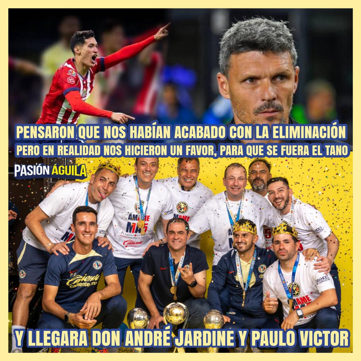 ¡Gracias @Chivas, este bicampeonato también es tuyo! 🤣😎🦅 

#América #Águilas #Chivas #TanoOrtiz #AndréJardine