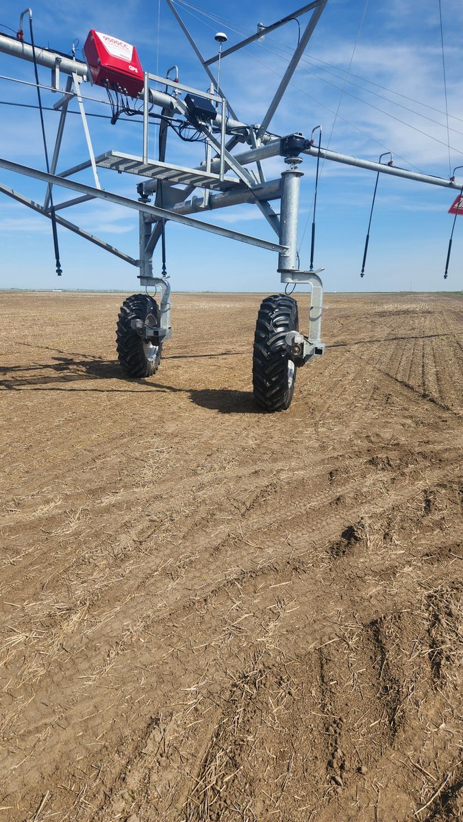 New boots for the corner arm pivot I'm tired of pulling it out when it gets stuck tucked in We put on 18.4-34 tractor tires instead of the 14.9-24, Skipped the 11-38 Time to start #irrigate24 & find out how they work #plant24 #Irrigation #Saskatchewan #westcdnag #skag #tires