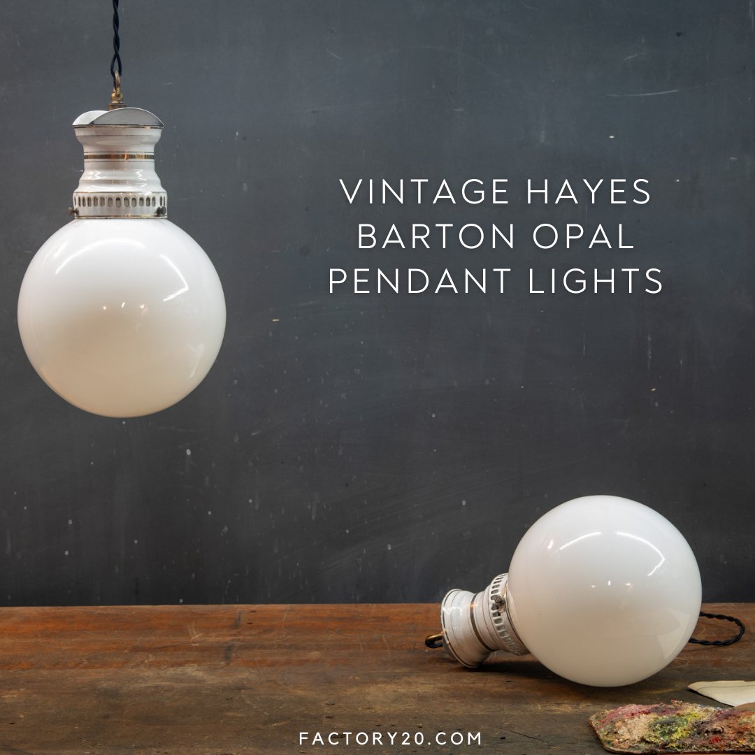Vintage Hayes Barton Opal Pendant Lights

Available @ factory20.com
#AntiqueFurniture #VintageLighting #DecorativeArts #Factory20 #InteriorInspiration #IndustrialStyle #ArchitecturalGems #EccentricDecor 

factory20.com/lighting/vinta…
