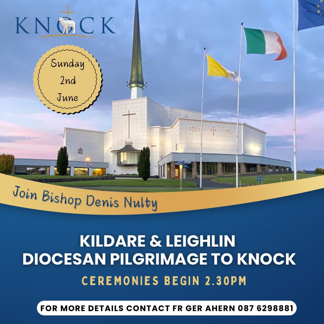 The countdown is on to our @KANDLEi Pilgrimage to @knockshrine next Sunday. Buses travelling from right across the diocese. Be part of our pilgrimage to the wonderful Eucharistic and Marian Shrine that is Knock @CatholicNewsIRL