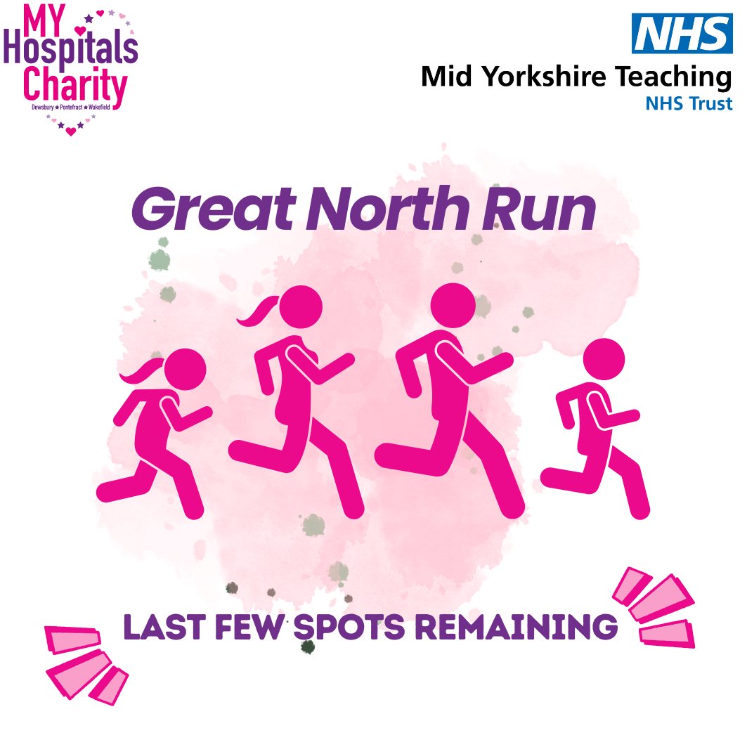 🏃Great North Run🏃

We’ve got a few more spots remaining, don’t miss out on this amazing opportunity!✨

We’re inviting all levels of runners to take part as MY Team on Sunday 8 September 2024💙

Secure your place by contact midyorks.myhospitalcharity@nhs.net to get involved✨
