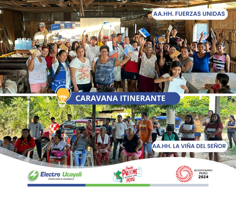 ElectroUcayali's tweet photo. 🎙️ 𝗖𝗮𝗿𝗮𝘃𝗮𝗻𝗮 𝗜𝘁𝗶𝗻𝗲𝗿𝗮𝗻𝘁𝗲 🏠 en los AA.HH: Fuerzas Unidas de Manantay y La Viña del Señor de Yarinacocha.

Durante la caravana se brindó orientación sobre:
La cadena de suministro de la energía eléctrica, Composición de la tarifa eléctrica y más. https://t.co/pzQUdLY0Bb