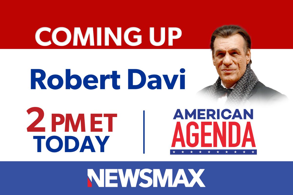 COMING UP: Actor Robert Davi joins 'American Agenda' to talk about 'closeted conservatives' in Hollywood who are afraid to speak out and much more — 2 PM ET on NEWSMAX. WATCH: nws.mx/tv @RobertJohnDavi @KatrinaSzish @BobBrooks_NMX