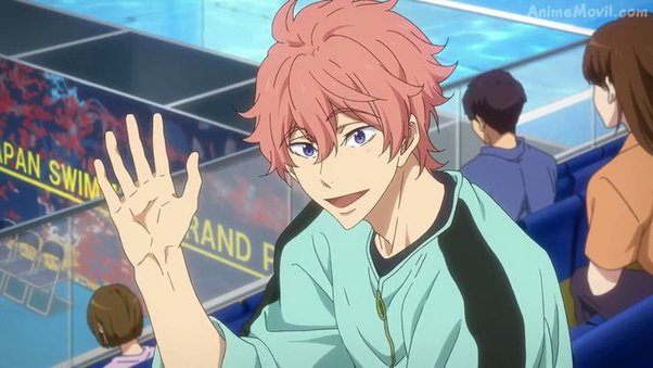 kaelaexe's tweet photo. i love how free! has a character that's just strawberry milk personified and his name is literally kissme https://t.co/DKRqFjR3Rb
