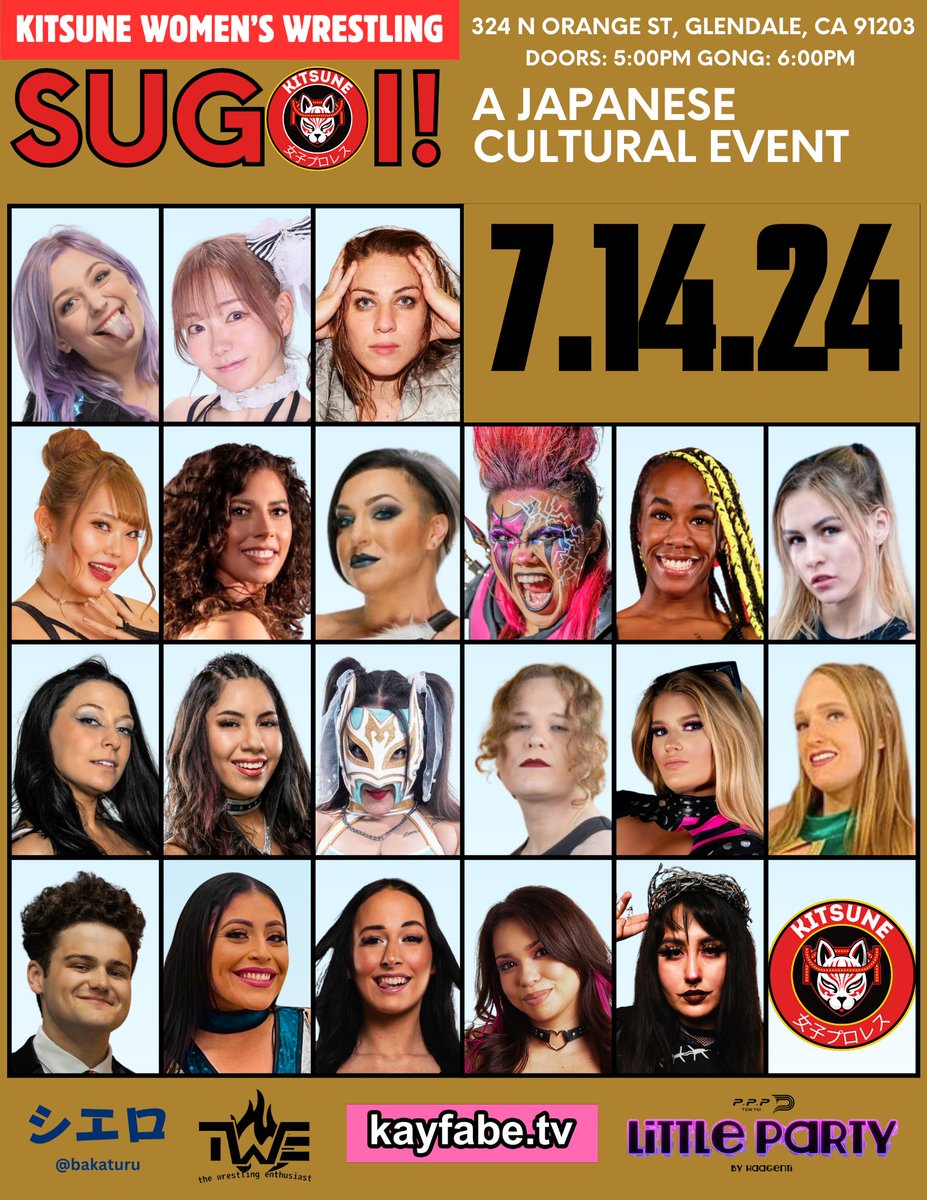 Happy Monday! Tickets for #SUGOI are available. We have wrestlers from around the world on the show. 🎟️: Sugoi.eventbrite.com