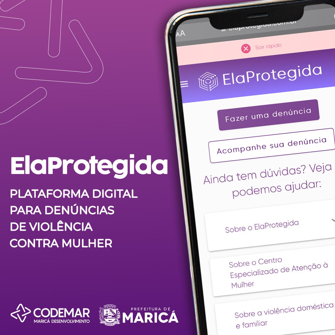 codemarmarica's tweet photo. Lançamento da plataforma ElaProtegida: uma ferramenta digital para denúncias de violência contra a mulher! 💪
#Codemar https://t.co/ko3F5R2Mcn