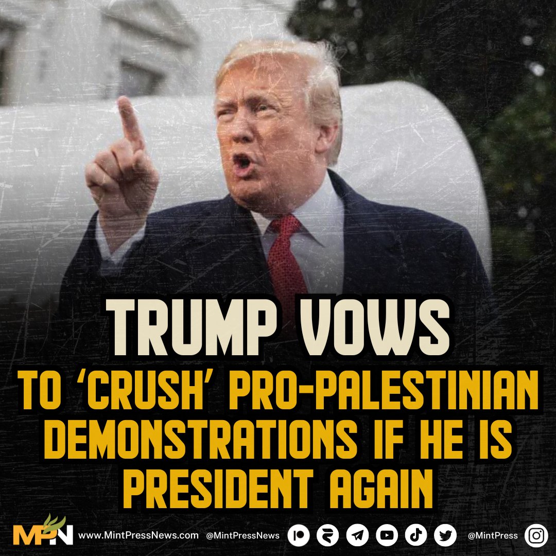 “If you get me re-elected, we’re going to set that movement back 25 or 30 years.” Yesterday, Donald Trump vowed to a group of wealthy donors that if re-elected, he would 'crush' the nation's pro-Palestine movement. The former US President also pledged to 'defeat' protesters who