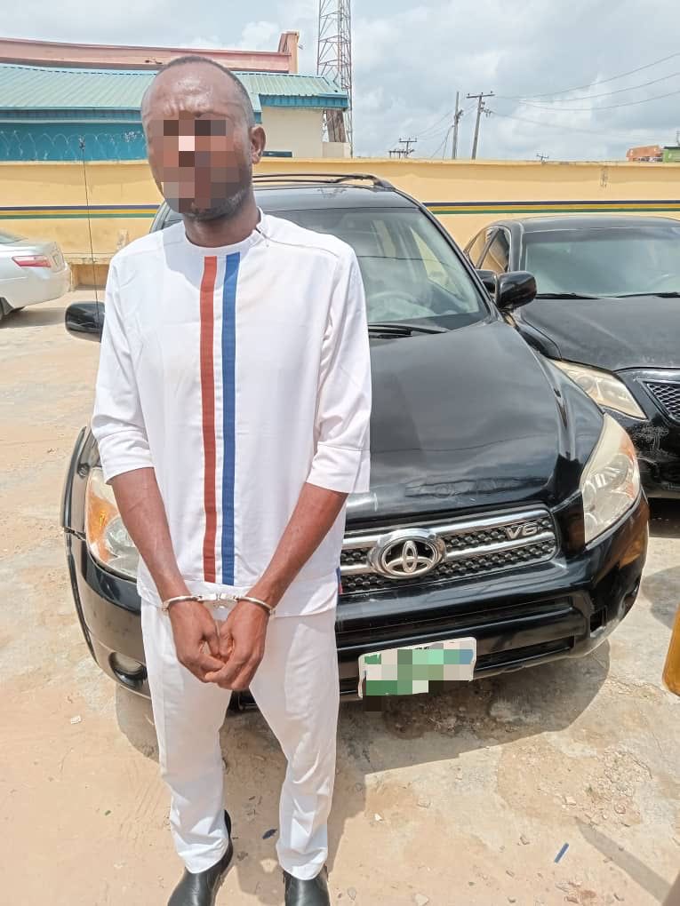 Patrick Eugene aged 33 was arrested by police officers from Ikotun Division while attempting to sell a Toyota Rav 4 he stole from his place of employment where he worked as a driver in Ogba.