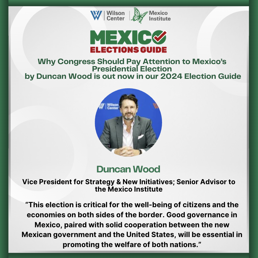 MexicoProgram's tweet photo. 🟢| Update | Election 2024: Why Congress Should Pay Attention to Mexico’s Presidential Election by @AztecDuncan is out now in our #2024ElectionGuide!
Stay informed on what is at stake in Mexico’s largest electoral cycle! 📰
https://t.co/4r1VMiFxSE https://t.co/lzCt7jUOHo
