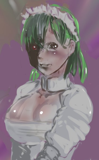 おっぱいがでかいけど顔の向こう側を見せてくれないメイドさん 