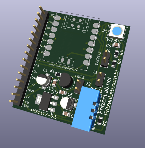 A development board based around the ESP32-C6 from @EspressifSystem , model Xiao by @seeedstudio fritzenlab.com.br/2024/05/28/des…