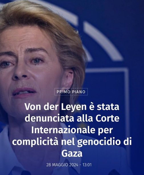 Non vedo l’ora di vedere condannata lei e tutti coloro che sostengono il genocidio, inclusi i finti “antisistema” che la contestano, ma vanno a braccetto con lei a tifare Israele. 

Alle Europee possiamo dargli un duro colpo: non votiamo nessuno dei partiti pro Israele