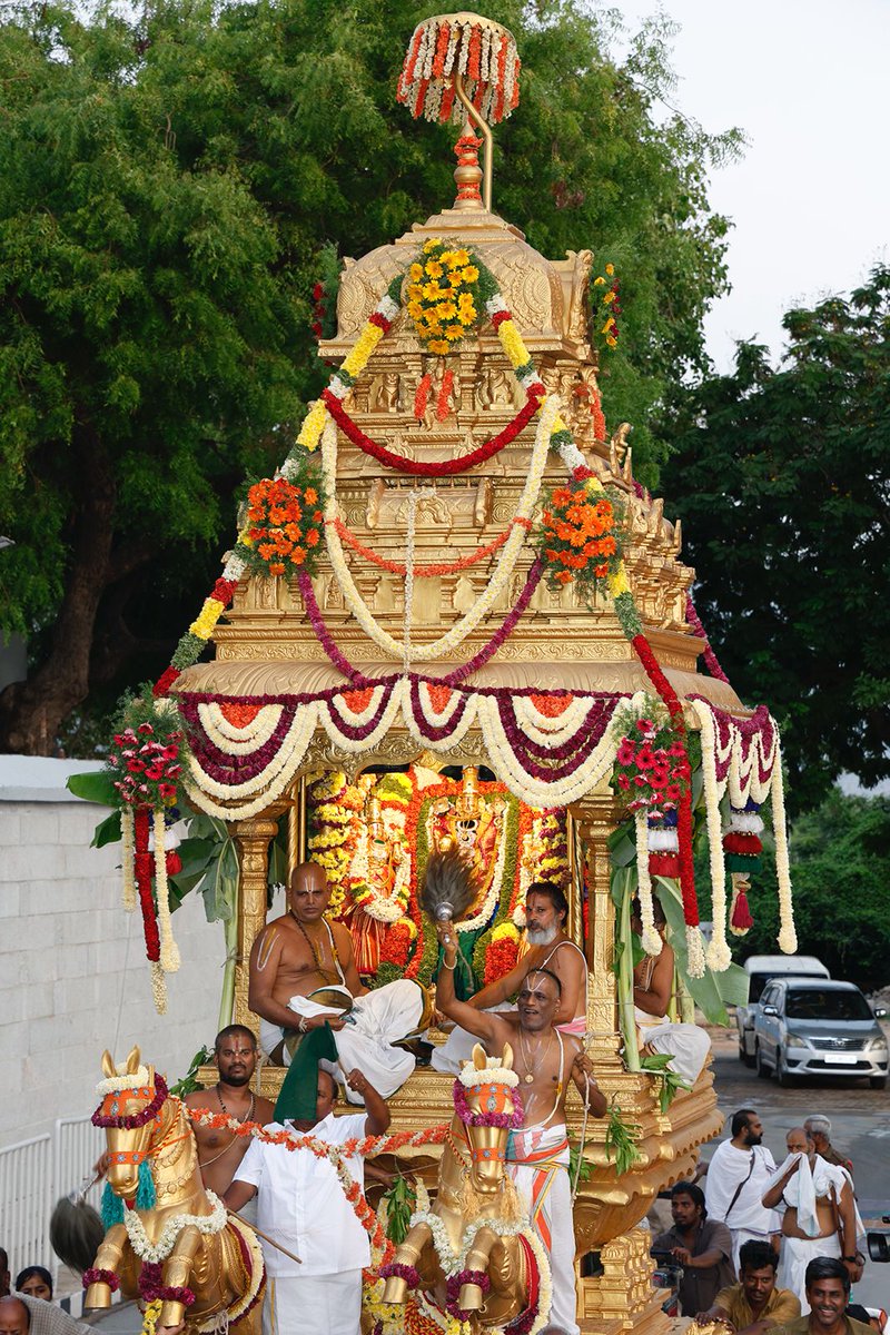 svbcttd's tweet photo. SRI KALYANA VENKATESWARA RIDES GOLDEN CHARIOT ( స్వర్ణరథంపై కాంతులీనిన శ్రీ కల్యాణ వేంకటేశ్వరుడు )
#SrinivasaMangapuram #Vasanthotsavam2024 #KalyanaVenkateswaraSwami #SwarnaRatham #Tirupati #TTDNews #HinduFestivals #DevotionalEvents #SpiritualJourney #ttdevasthanams #Bhakti https://t.co/5czSwpHCGW