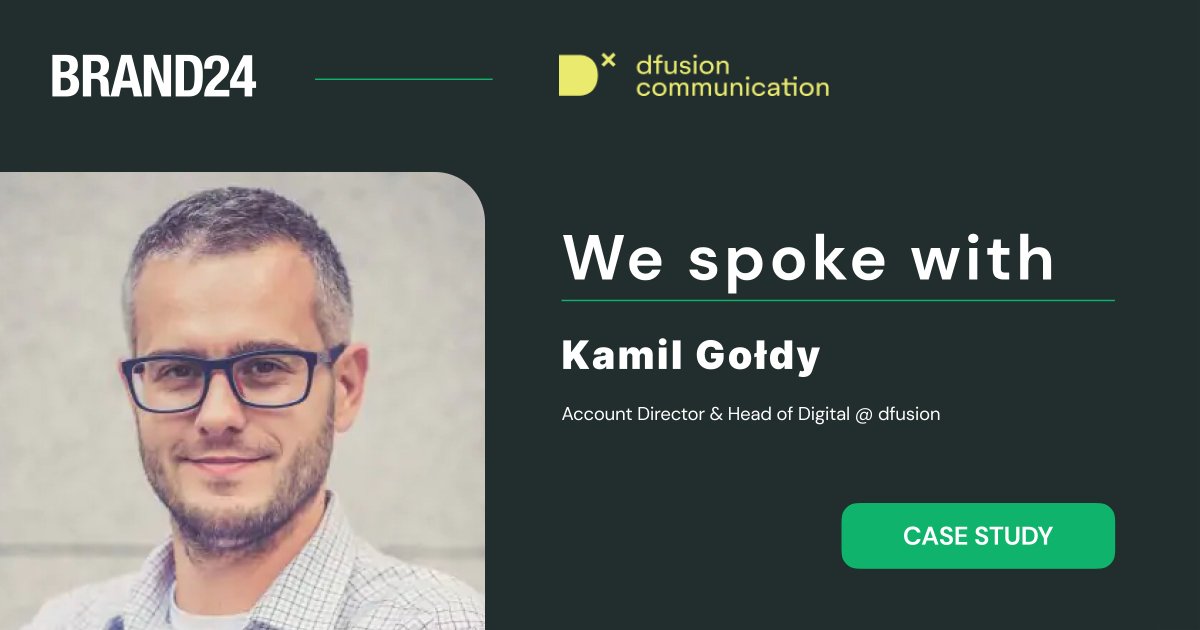 We met with Kamil Gołdy from dfusion to discuss how Brand24 simplifies daily #PRagency challenges 💡 He praised the intuitive, user-friendly interface for streamlining their operations. Curious about the full story? 👉 brand24.com/case-study/dfu…