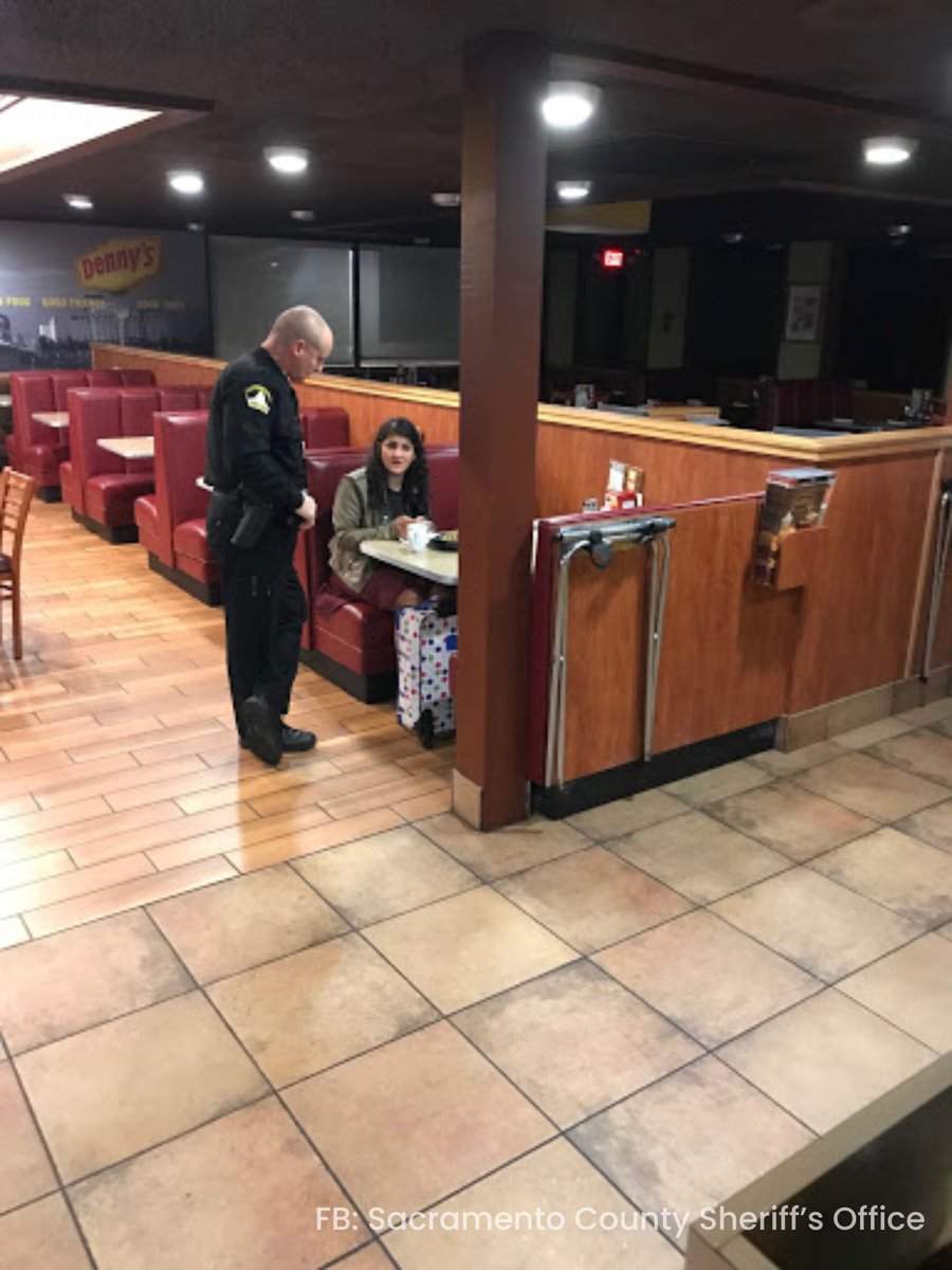 On a chilly California afternoon, Deputies Anderson and Arbuckle, with the Sacramento County Sheriff’s Department, pulled into a Denny’s restaurant for lunch. They noticed a young woman sitting all by herself in the parking lot, and she seemed distraught. And it looked like she