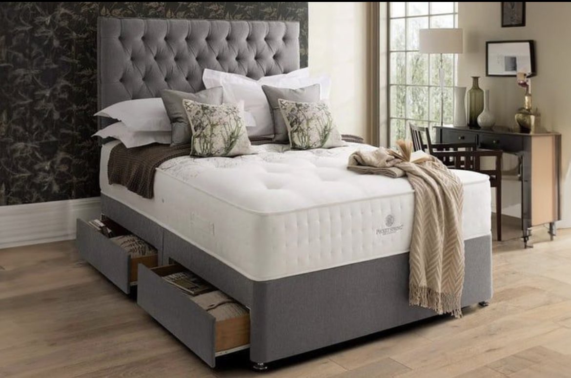 Overhaul your bedroom from just £79 for this gorgeous grey divan bed including mattress and headboard 🙌 Check it out here ➡️ awin1.com/cread.php?awin…