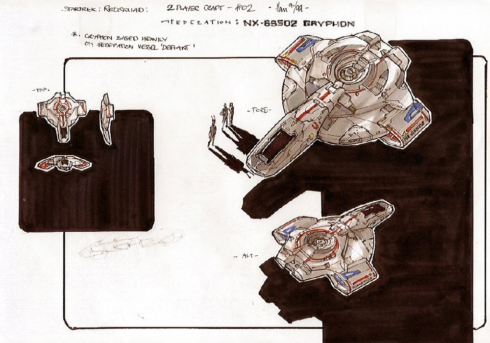 @portalrealm I wish the nacelles were swept back with the 'pinched' rear end (as on the Defiant's filming miniature - also, I'm aware of how terrible that sentence could come across! lol). 

Reminds me of the Scarab-class fighter from Invasion on the PS1.