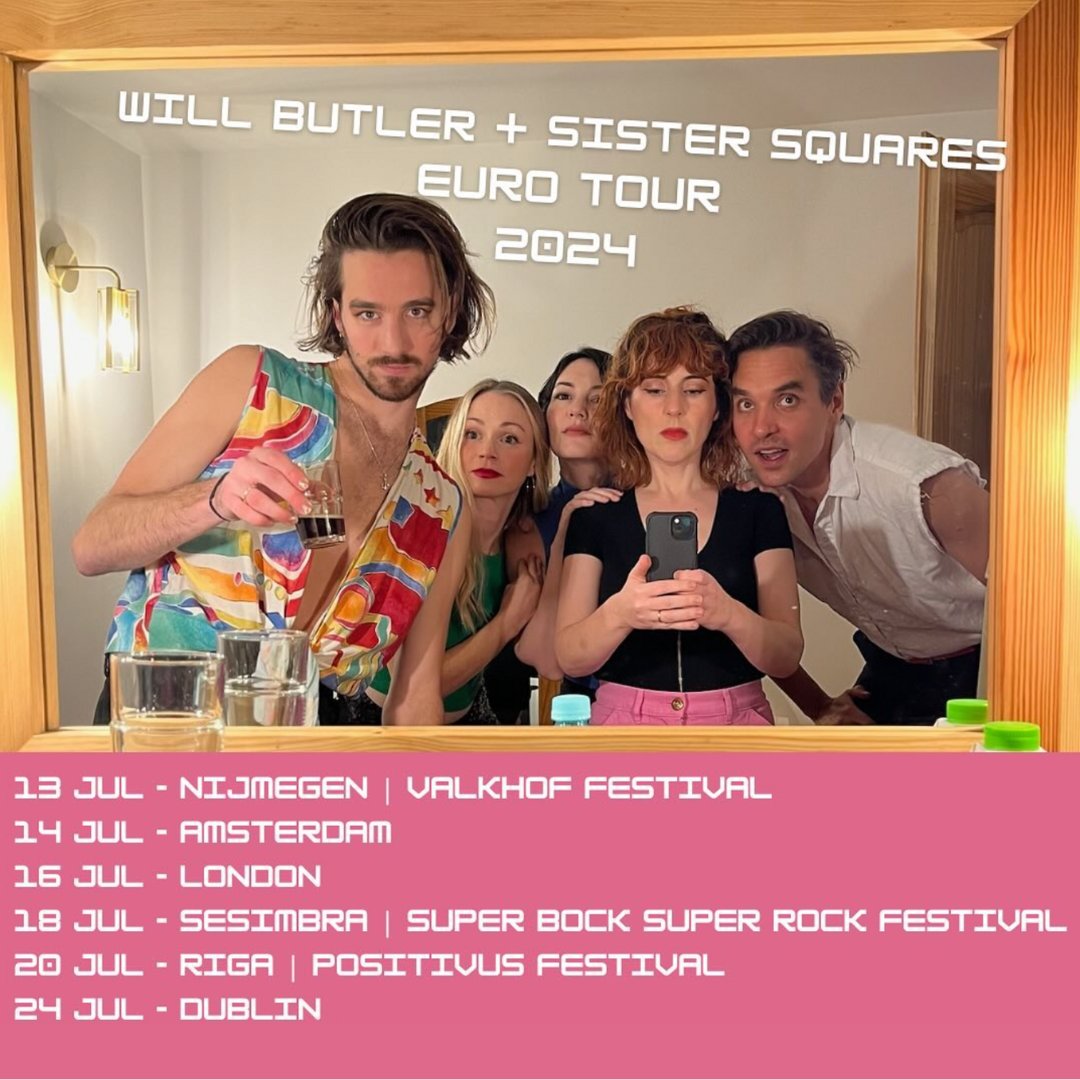 ICYMI EU friends: catch @butlerwills + Sister Squares on tour this July, tickets on sale now! linktr.ee/showzzz 🎟️ #willbutler #mergerecords #live #tour
