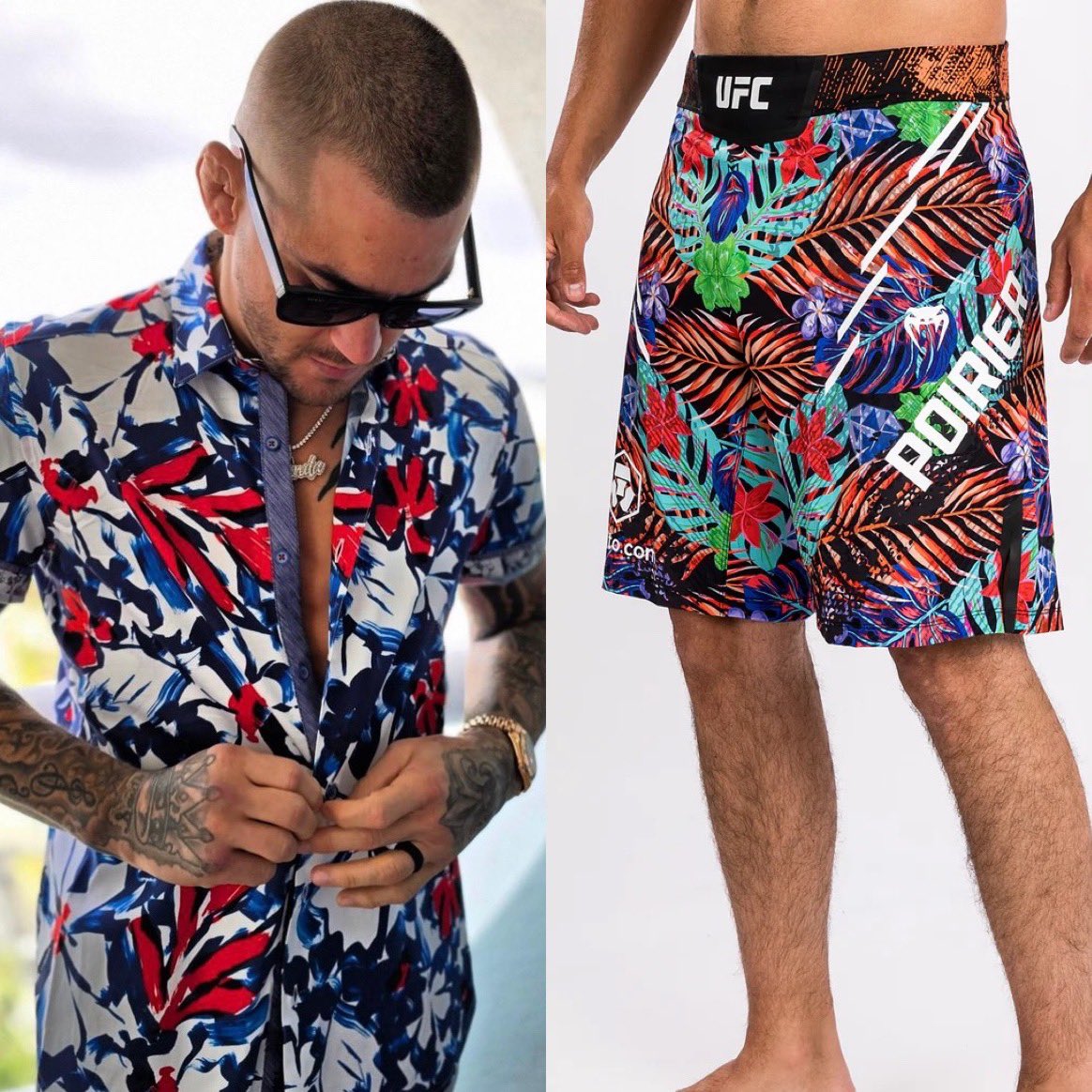 Dustin Poirier will be wearing custom made floral shorts by Venum at UFC 302 👀 

Floral shorts have a 100% KO rate in the UFC, Max Holloway as an example😂h/t @DieHardMMAPod