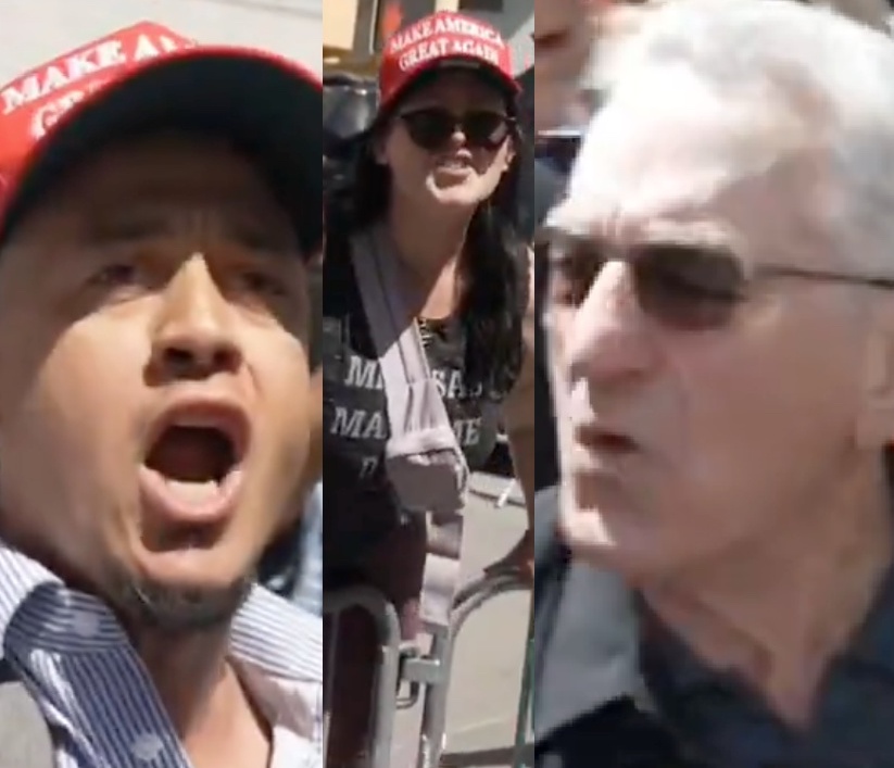 BREAKING: Robert De Niro gets into an explosive fight with Donald Trump supporters outside of the New York hush money courthouse, calls them 'gangsters' after they crudely insult him. And it gets even wilder... As De Niro was working his way past the crowd, a furious man in a