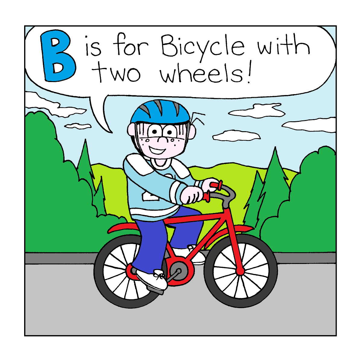 Lollipop_Comics's tweet photo. B is for #bicycle in today's #adventuresoflollipop #alphabet post! π΄ββοΈ #kids #kidlit #kidlitart #kidscomics #indiecomics #webcomicwednesday https://t.co/8jkvQNgNGo