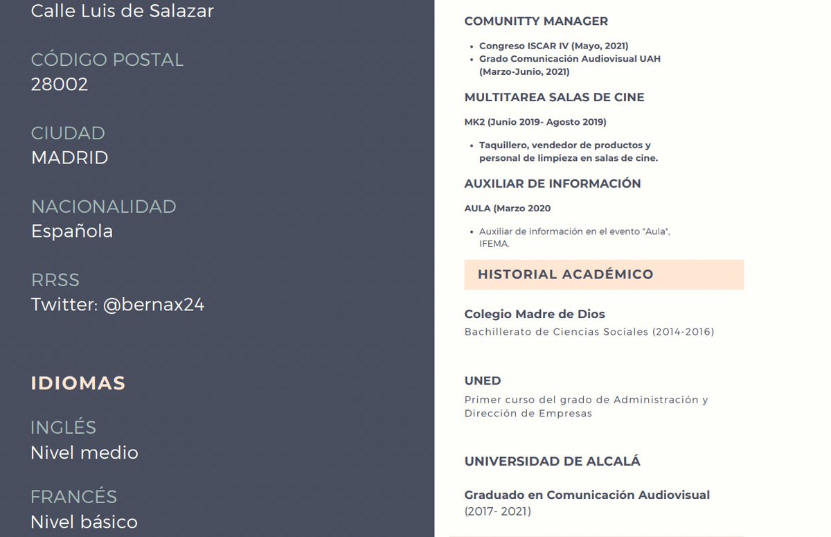 Necesito TRABAJO URGENTE. Vivo con mi abuela y nos van a desahuciar en 10 días 😔Actualmente realizo trabajos temporales, pero necesito empleo con nómina fija para poder alquilar.

Dejo mi CV. Prensa, productoras, salas de cine, dependiente... Lo que sea. Agradezco difusión 🫂💛