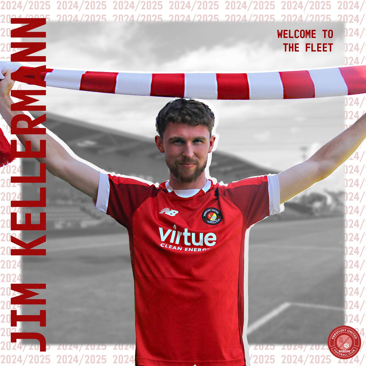 NEW SIGNING
The club can confirm the signing of midfielder Jim Kellermann who will join the Fleet as of 30th June.
The 28-year-old spent the last two seasons at Woking in the National League and has also featured for Aldershot Town and Chesterfield, helping previous clubs to the