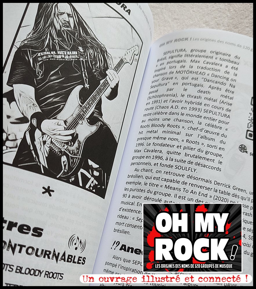 '#OHMYROCK' c'est l'explication de l'origine des noms de de 120 groupes de musique rock, hard rock et metal + 120 illustrations originales et 29 h de #musique🔥🤘 #livre #livre #metal #hardrock #livremusicale #hellfest #ohmyrock #nouveaulivre #musiquemetal #metalband #sepultura