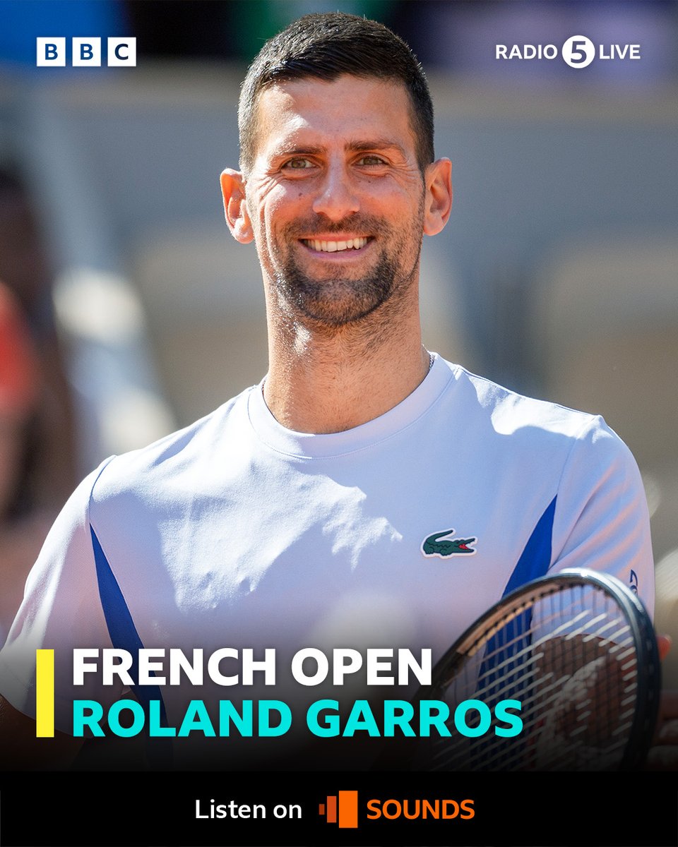 Novak Djokovic is on court at Roland Garros as his 2023 French Open title defence begins 💪

Join all the action on @BBCSounds 🎧

🎾📻 bbc.co.uk/5live 

#BBCTennis #FrenchOpen