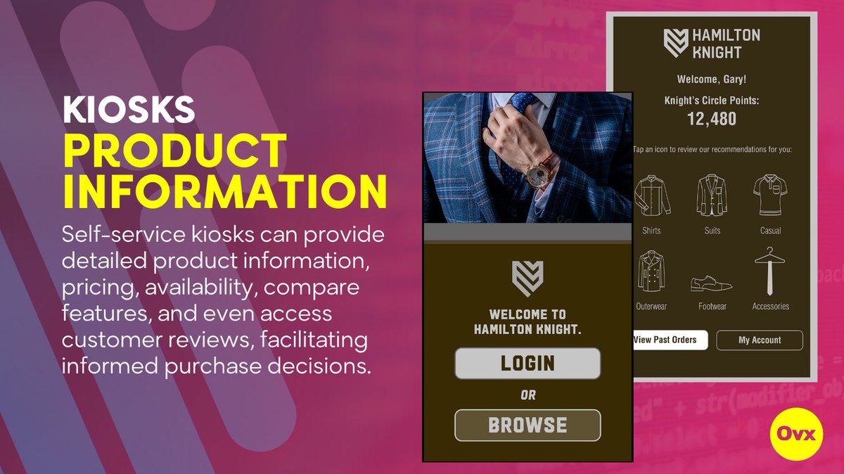 Self-service kiosks can provide detailed product information, pricing, availability, compare features, and even access customer reviews, facilitating informed purchase decisions. 👉 Learn more: omnivex.com/solutions/appl…  #digitalsignage #interactivekiosks