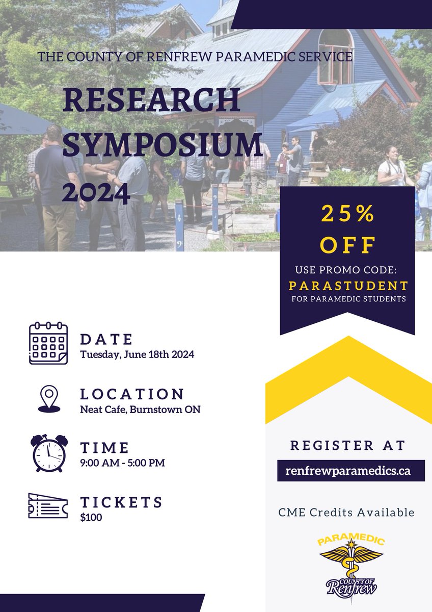 County of Renfrew Paramedic Service (@renctyparamedic) on Twitter photo đParamedic studentsđ This is for you! Get registered now for the <a href="/RenfrewCounty/">County of Renfrew</a> Paramedics Research Symposium and save with the student code: PARASTUDENT Register online: renfrewparamedics.ca đParamedic studentsđ This is for you! Get registered now for the <a href="/RenfrewCounty/">County of Renfrew</a> Paramedics Research Symposium and save with the student code: PARASTUDENT Register online: renfrewparamedics.ca