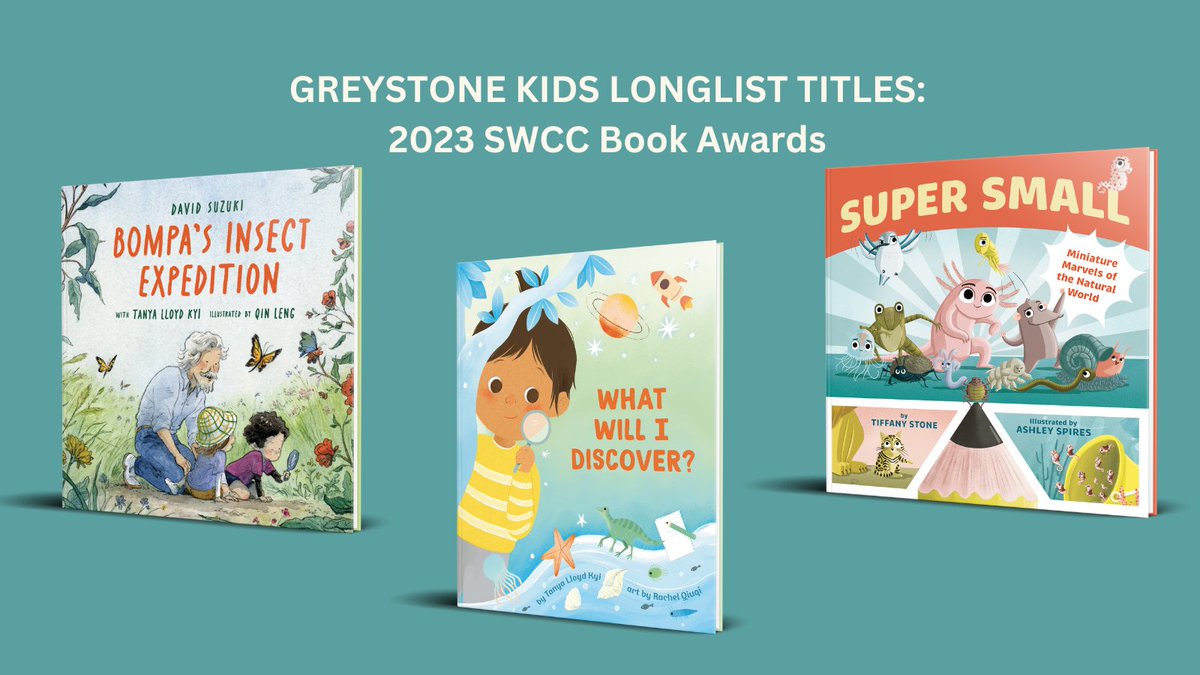 We are thrilled to share that THREE Greystone Kids titles have made the 2023 @SWC_Can Book Awards Longlist, youth category! The winners will be announced in September during Science Literacy Week 📚 #SWCCBookAwards #SciComm