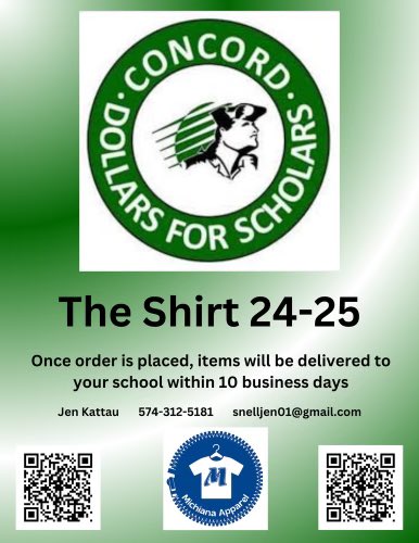 ConcordDFS's tweet image. Shirt are live!! Get your Concord Dollars for Scholars shirt! Order online to get exactly what you want. Can’t wait to see everyone in The Shirt 🎉 #concord #dollarsforscholars #scholarship #theshirt #donate #CHS