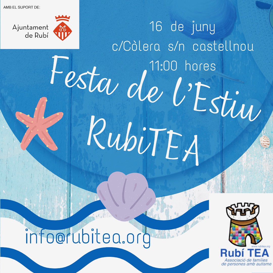 Arriba l’estiu i amb ell la trobada estiuenca. Recordeu confirmar assistència! Jocs d’aigüa i botifarrada posterior. 💙 #TEA #autisme #autismo #rubicity @fedcatalanautisme <a href="/rubi_ciutat/">rubi_ciutat</a>