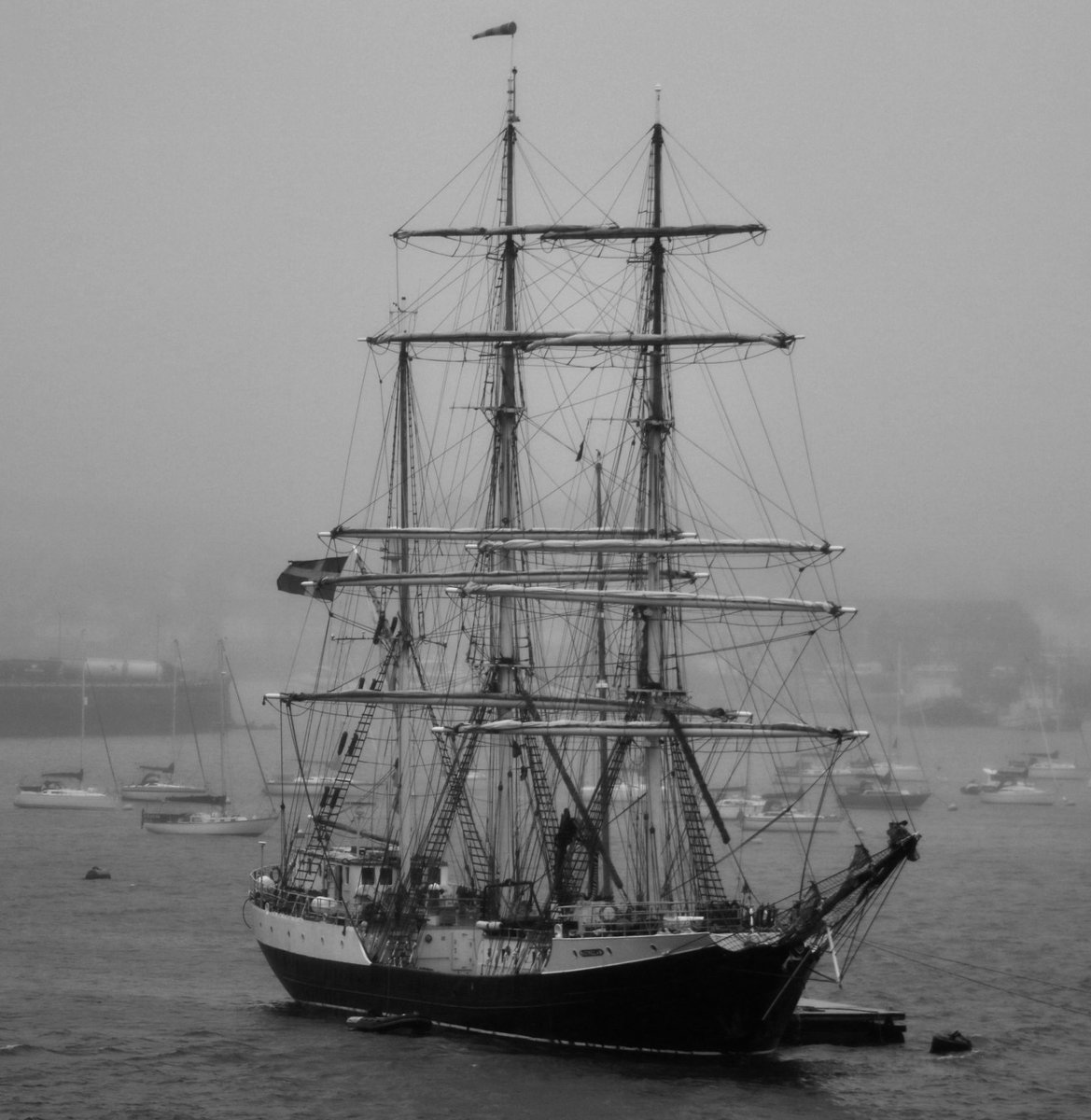 Swedish Tall Ship GUNILLA arrived in the mist & rain now berthed near Mount Batten. The 3 masted barque sailing ship was a former cargo vessel built in 1940 & re-built as a sailing vessel in 1997 for training young people.
westwardshippingnews.com 
contact@westwardshippingnews.com