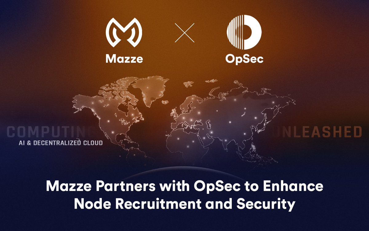 Mazze (@mazzelabs) on Twitter photo Mazze + OpSec = A stronger, more secure decentralized future! 
<a href="/OpSecCloud/">OpSec</a> is a cutting-edge platform renowned for its focus on security, privacy, and innovation in decentralized computing.
Our new partnership focuses on enhancing node recruitment and network stability. 
Check Mazze + OpSec = A stronger, more secure decentralized future! 
<a href="/OpSecCloud/">OpSec</a> is a cutting-edge platform renowned for its focus on security, privacy, and innovation in decentralized computing.
Our new partnership focuses on enhancing node recruitment and network stability. 
Check
