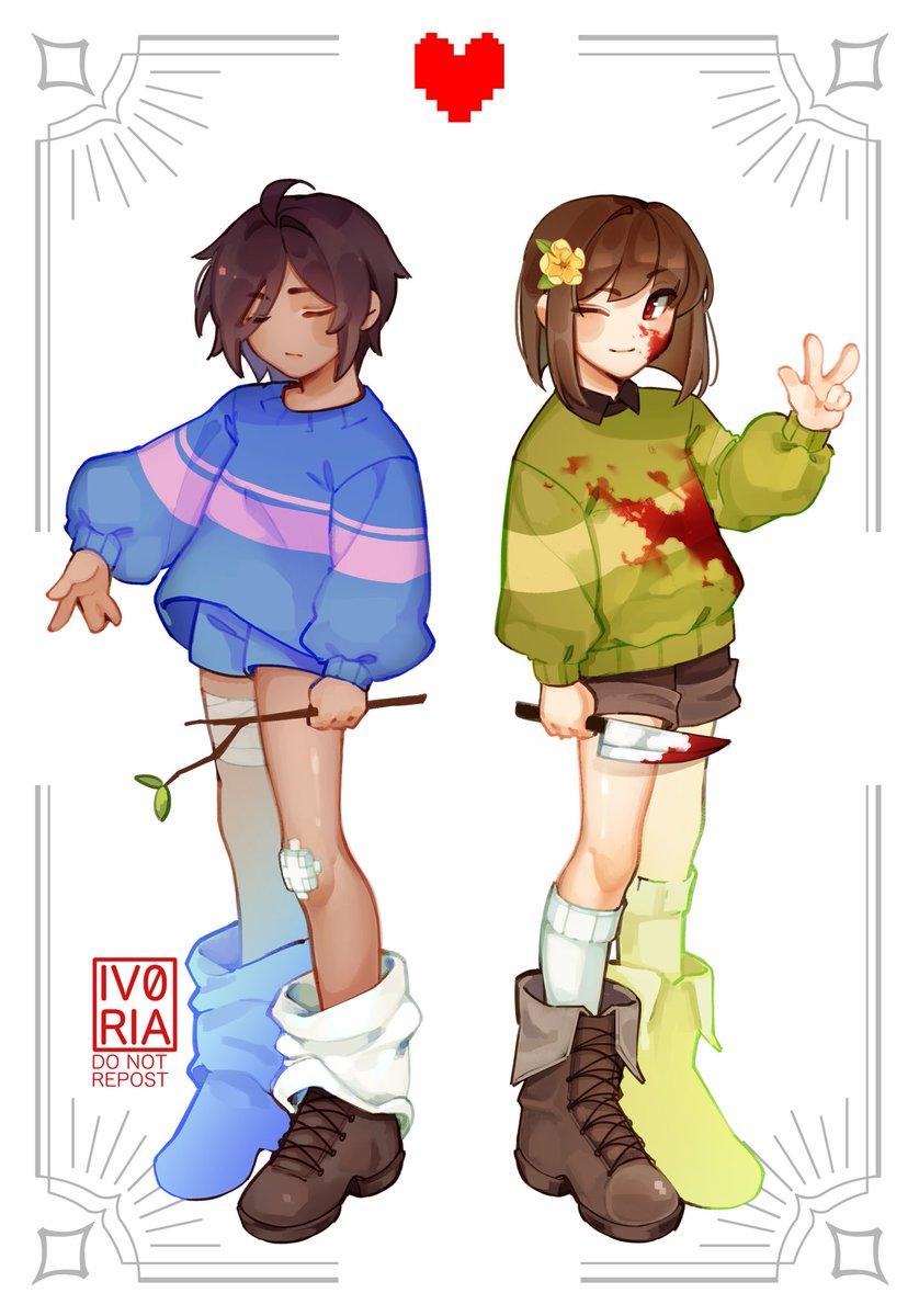 My Frisk & Chara designs 
#undertale