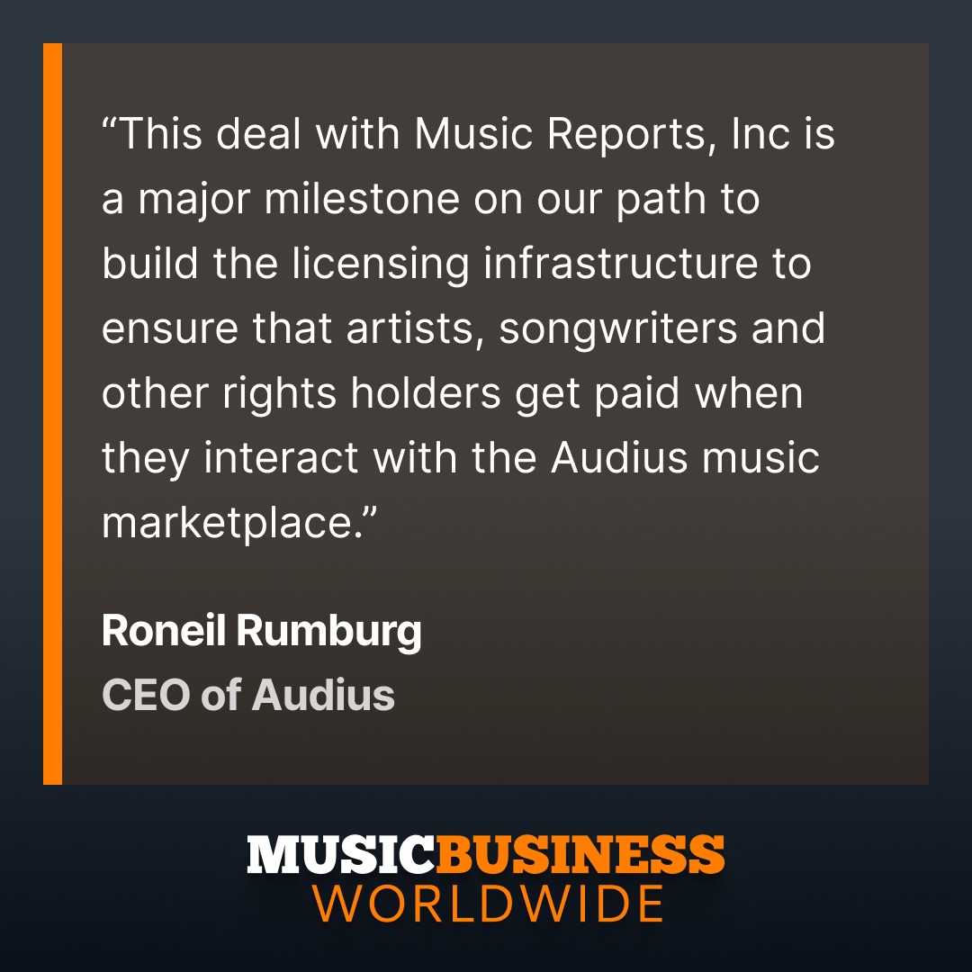 #ICYMI we’re excited to be partnering with @MusicReportsInc to power rights clearances for music publishers 🎉

This follows the launch of our music marketplace at the end of last year, and most recently, the launch of sellable albums, enabling artists to sell directly to fans on