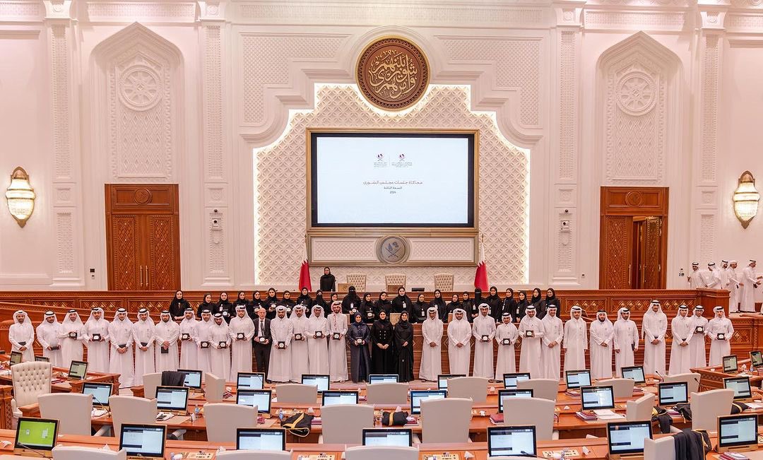 QU_CAS's tweet photo. شارك طلاب من قسم الشؤون الدولية بكلية الآداب والعلوم،في محاكاة مجلس الشورى، بتنظيم من وزارة الرياضة والشباب بالتعاون مع مجلس الشورى وحضر سعادة الشيخ حمد بن خليفه ال ثاني وزير الرياضة والشباب وسعادة الدكتورة حمده حسن السليطي نائب رئيس مجلس الشورى وعدد من أعضاء مجلس الشورى والضيوف. https://t.co/WL1zZOwaJI
