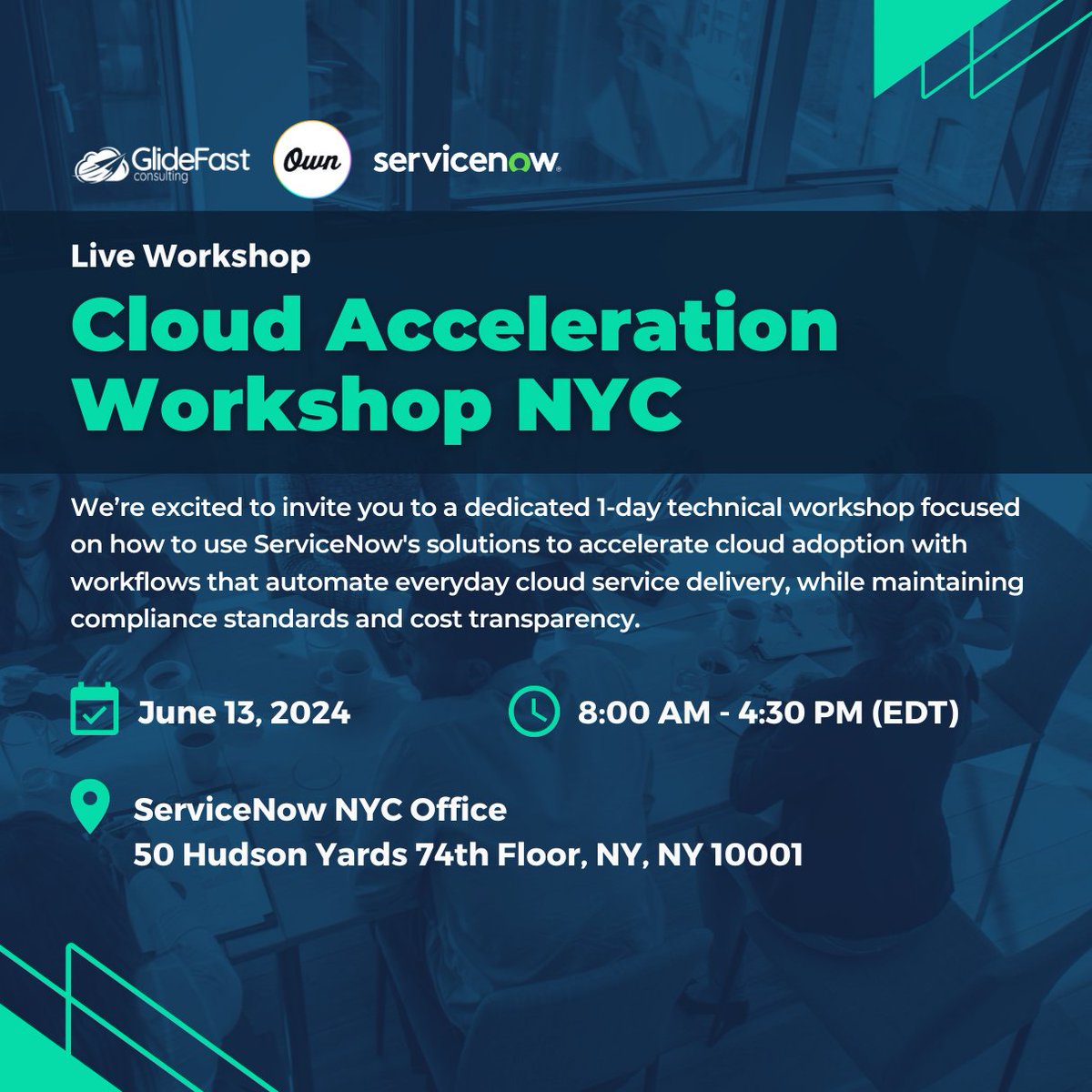 🚀 Join Us for the Cloud Acceleration Workshop on June 13th! Master ServiceNow's solutions to accelerate cloud adoption, automate cloud service delivery, and maintain compliance and cost transparency. Don’t miss this 1-day technical workshop in NYC! bit.ly/3UT5IVV