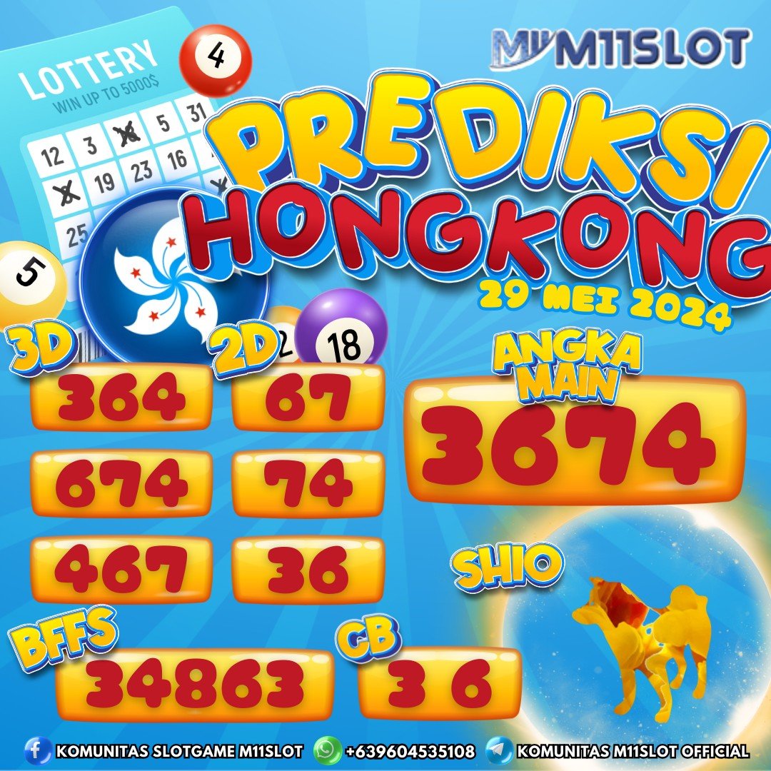 🎰PREDIKSI TOGEL M11SLOT🎰
29 Mei 2024 

#M11SLOT Terlengkap dan Terpercaya di Indonesia✨

✨ Minimal Bett 1.000
✨ 7 Pasaran Togel
✨ Kuis Harian HK total Hadiah 6JT

LINK DAFTAR» shorturl.at/asuS7

#togelonline #togelsydney #togelsingapore #togelhongkong