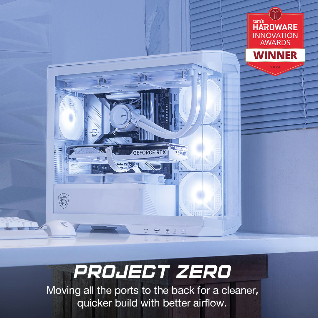 Project Zero reimagines PC design by relocating all ports to the back, ensuring a cleaner looking build to show off!🙌 🏆 We're proud to be a 'Tom's Hardware Innovation Awards Winner 2024 Pick'! Read more about it here: ➡️msi.gm/project-zero-th #MSI #MSIGaming #Motherboard