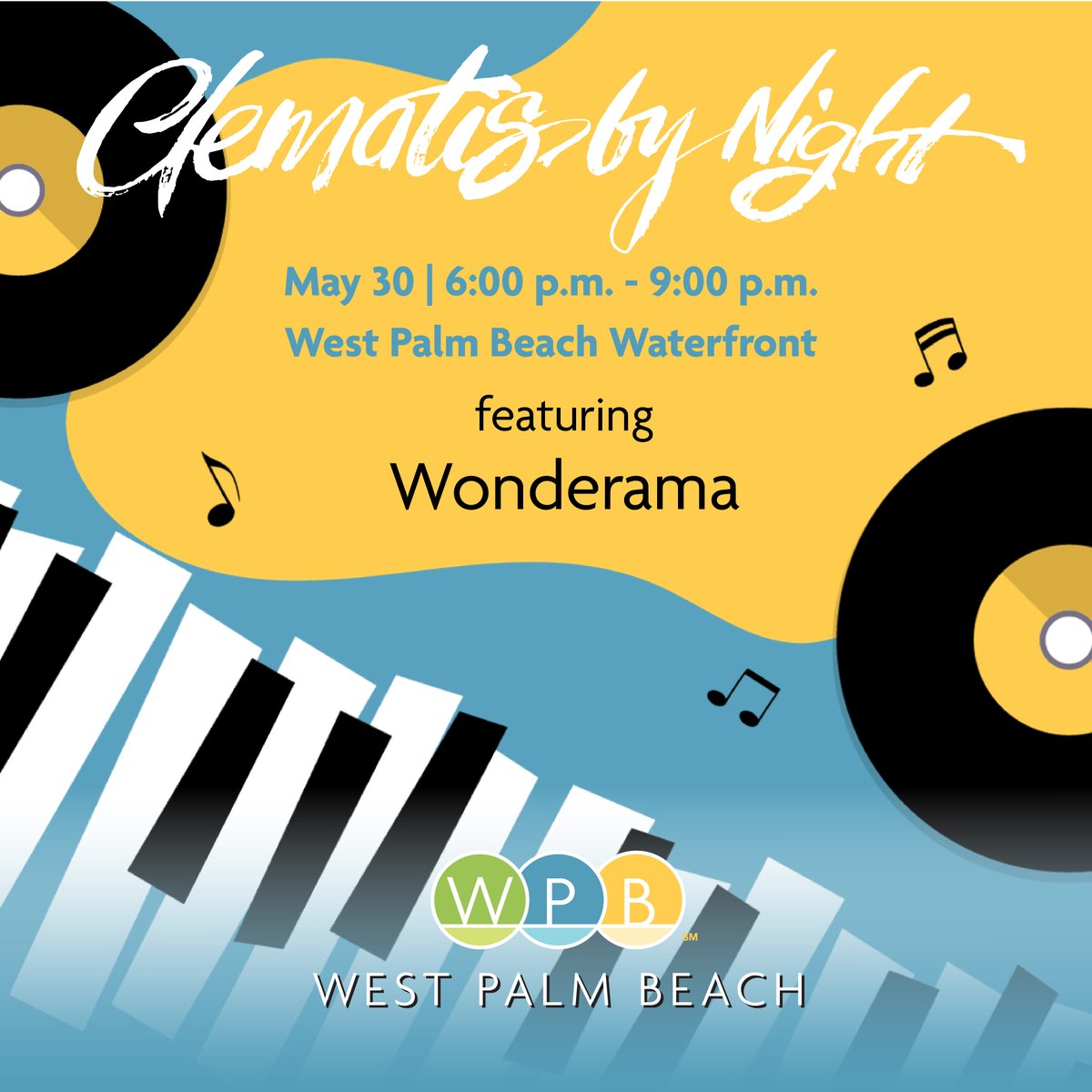 Any plans this Thursday? Now you do! Bring your friends and family to Clematis by Night and jam out to the Wonderama band! (Top 40/Pop)
📍100 N. Clematis St.
⏰6-9 p.m.
🎤Live entertainment every Thursday! #ClematisByNight #LiveMusic #WestPalmBeach #FreeEvents #ThingsToDoInWPB