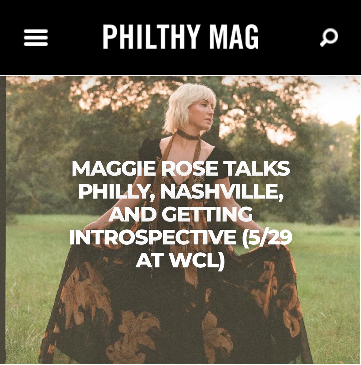 Thanks to @philthymag for chatting with me ahead of our show at @worldcafelive in Philadelphia, PA this Wednesday! Read here: tinyurl.com/344vnjsc @IzzyCihak @visitphilly