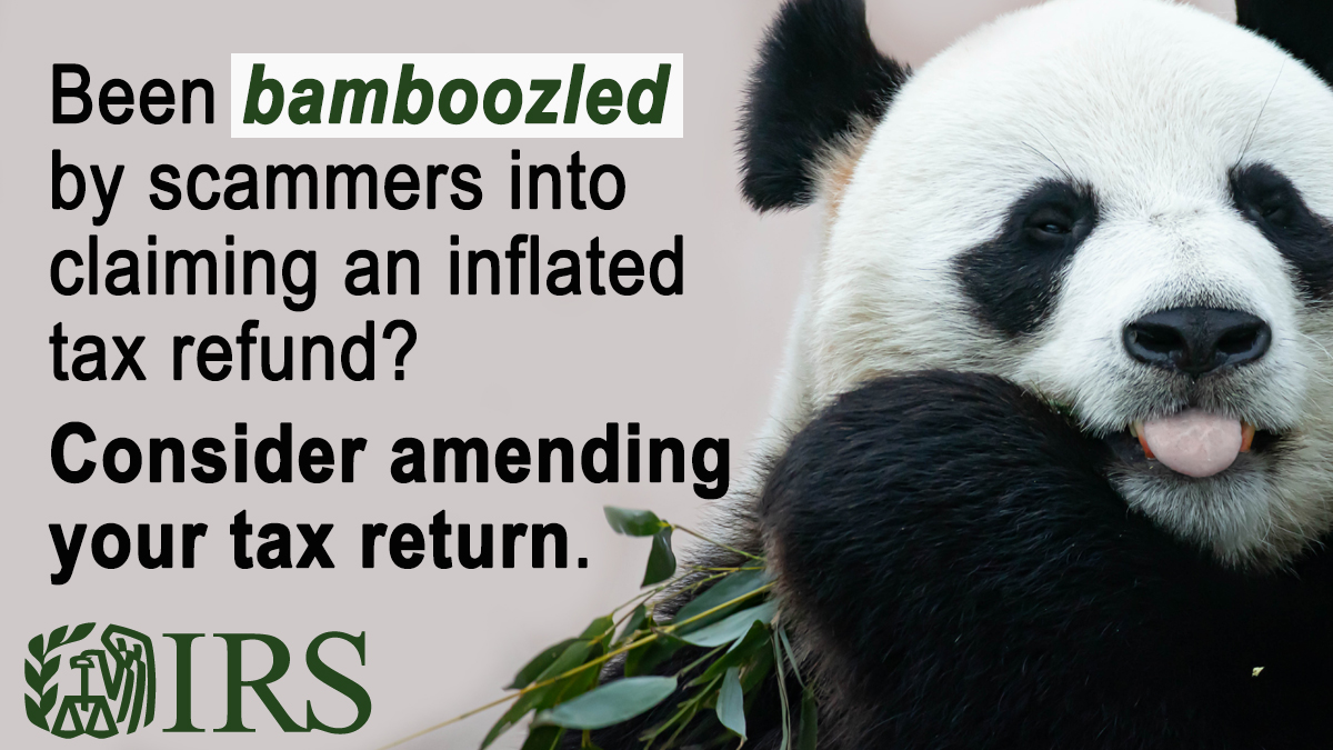 Bamboozled by social media into claiming an inflated refund? Like the hollow insides of the bamboo, keep in mind these scams are empty promises. Learn how to fix any improper claims to the #IRS: ow.ly/qwLV50RFZaX #TongueOutTuesday