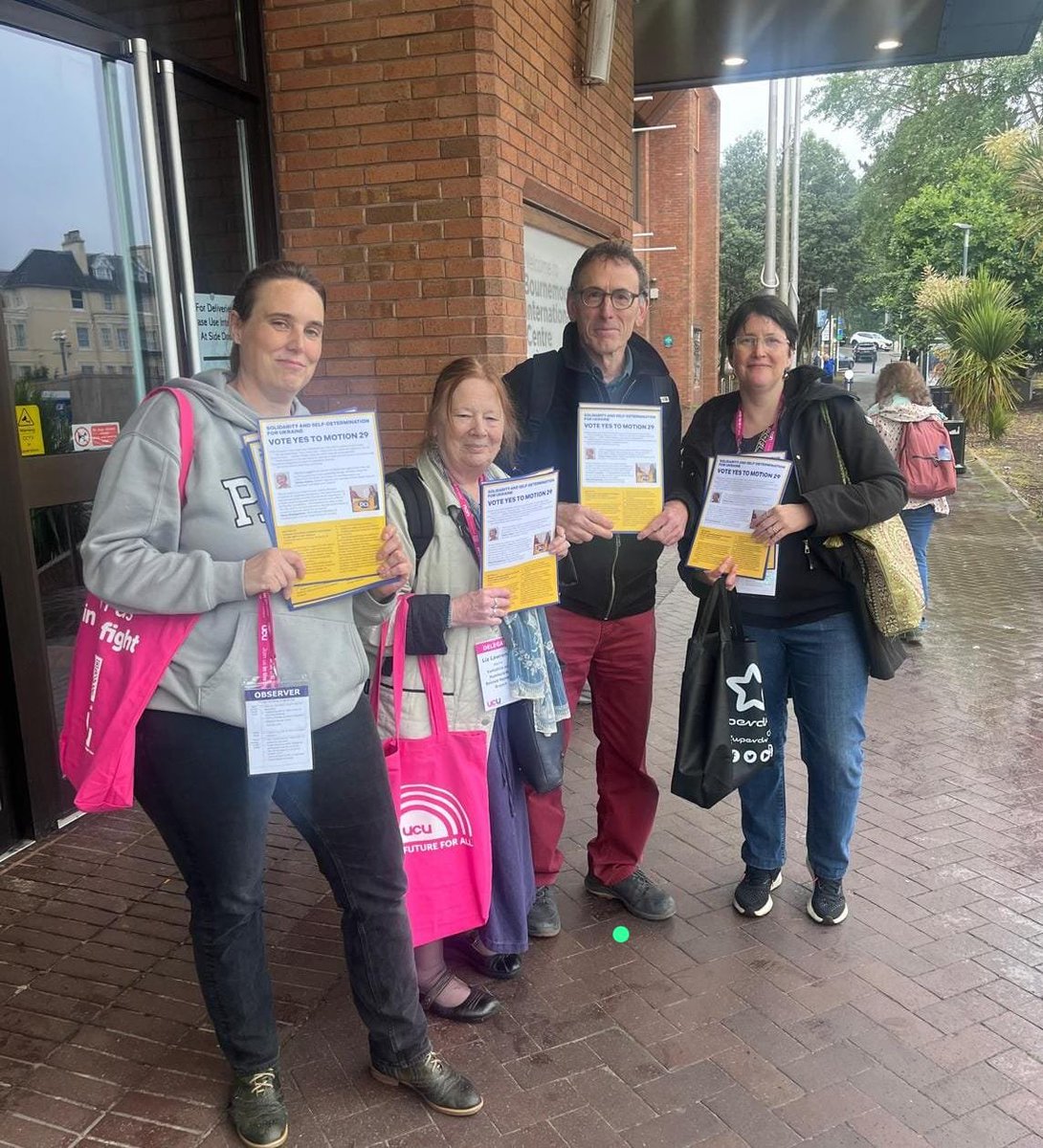 Leafleting at UCU Congress - starts tomorrow, but people are arriving today. For our leaflet and what's coming up at the Congress, see below. If you'd like to contact UCU Members for Ukraine at the Congress, email admin@ucumembersforukraine.co.uk #UCU2024 #AFairerFutureForAll